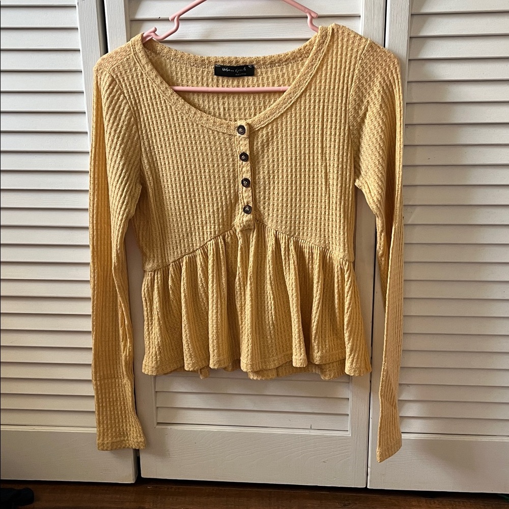 Yellow Peplum Top